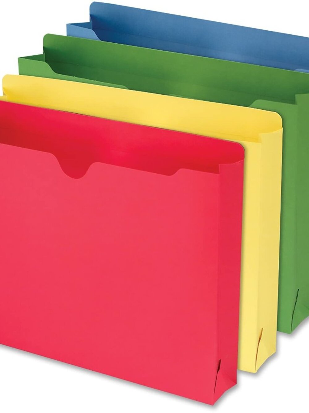 File Jackets Letter Size for File Folders, Reinforced Straight-Cut Tab, 2" Expan